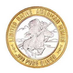 .999 Silver Sitting Bull $10 Casino Limited Native American Series Gaming Token