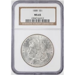 1888 $1 Morgan Silver Dollar Coin NGC MS65