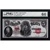 Image 1 : 1907 $5 Woodchopper Legal Tender Note Fr.91 PMG Choice Uncirculated 64EPQ