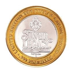 .999 Fine Silver Silver Legacy Reno, Nevada $10 Limited Edition Gaming Token