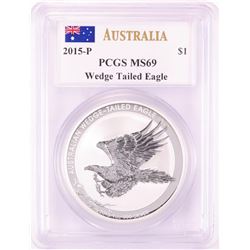 2015-P $1 Australian Wedge Tailed Eagle Silver Coin PCGS MS69 Mercanti Signature