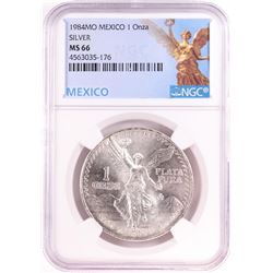 1984Mo Mexico 1 Onza Libertad Silver Coin NGC MS66
