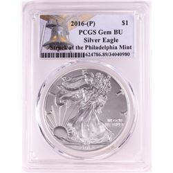 2016-P $1 American Silver Eagle Coin PCGS Gem BU Struck at the Philadelphia Mint