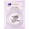 Image 1 : 2015-P $1 Australian Wedge Tailed Eagle Silver Coin PCGS MS69 Mercanti Signature