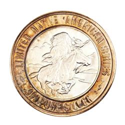 .999 Silver Sitting Bull $10 Casino Limited Native American Series Gaming Token