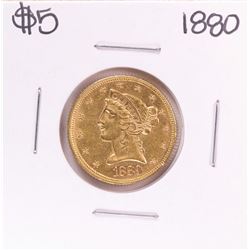 1880 $5 Liberty Head Half Eagle Gold Coin
