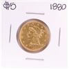 Image 1 : 1880 $5 Liberty Head Half Eagle Gold Coin