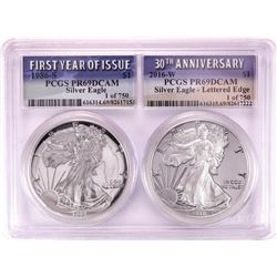 1986-S & 2016-W $1 Proof American Silver Eagle Coin Set PCGS PR69DCAM