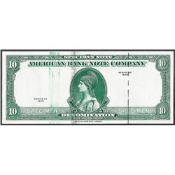 1929 Ten Unit American Bank Note Test Note As Made Ink Smear ERROR