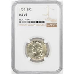 1939 Washington Quarter Coin NGC MS66
