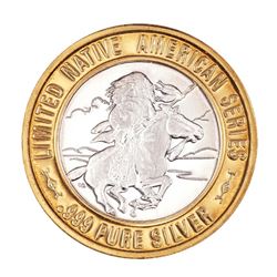 .999 Silver Chief Medicine Crow $10 Casino Limited Native American Series Gaming Token