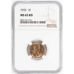 1933 Lincoln Wheat Cent Coin NGC MS65RD