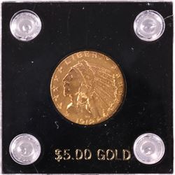 1912 $5 Indian Head Half Eagle Gold Coin