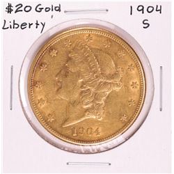 1904-S $20 Liberty Head Double Eagle Gold Coin