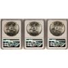 Image 2 : Lot of 1980Mo, 1980 8/7Mo, 1980/79Mo Mexico 1 Onza Silver Coins NGC MS63