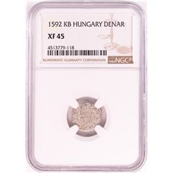1592 KB Hungary Denar 'Madonna and Child' Coin NGC XF45