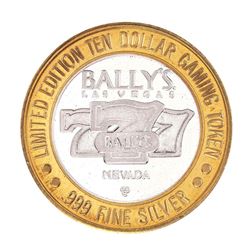.999 Silver Bally's Las Vegas, Nevada $10 Casino Limited Edition Gaming Token