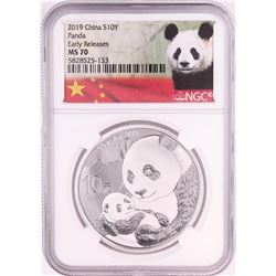 2019 China 10 Yuan Panda Silver Coin NGC MS70 Early Releases