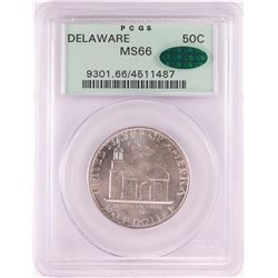 1936 Delaware Tercentenary Commemorative Half Dollar Coin PCGS MS66 CAC