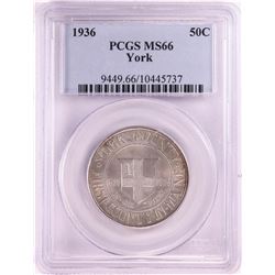 1936 York County Commemorative Half Dollar Coin PCGS MS66