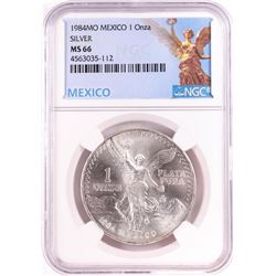 1984Mo Mexico 1 Onza Libertad Silver Coin NGC MS66
