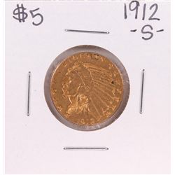 1912-S $5 Indian Head Half Eagle Gold Coin