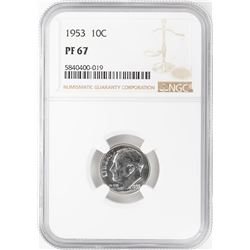 1953 Proof Roosevelt Dime Coin NGC PF67