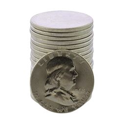 Roll of (20) Brilliant Uncirculated 1963 Franklin Half Dollar Coins