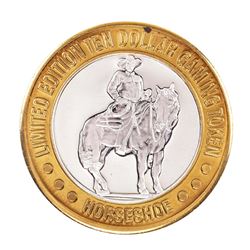 .999 Fine Silver Horseshoe Las Vegas, Nevada $10 Limited Edition Gaming Token