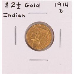 1914-D $2 1/2 Indian Head Quarter Eagle Gold Coin