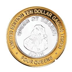 .999 Silver Four Queens Hotel & Casino  Nevada $10 Limited Edition Gaming Token