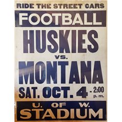 Historic Football Poster - Huskies vs Montana, ca. 1930