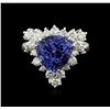 Image 1 : 14KT White Gold 4.82 ctw Tanzanite and Diamond Ring