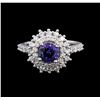 Image 2 : 14KT White Gold 1.14 ctw Tanzanite and Diamond Ring