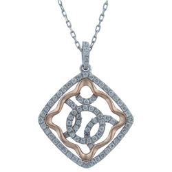 14k White/rose Gold 0.44CTW Diamond Pendant, (SI3/G)