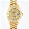 Image 2 : Rolex Ladies 18K Yellow Champagne String Diamond President Wristwatch With Rolex