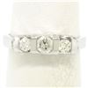 Image 2 : 14K White Gold 0.40 ctw High Bar Set Round Brilliant Cut Diamond Band Ring Sz 6.