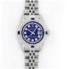 Image 2 : Rolex Ladies Stainless Steel Diamond Lugs Royal Blue String VVS Diamond Datejust
