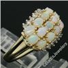 Image 5 : 14kt Yellow Gold 1.80 ctw Oval Cabochon Opal and Round Diamond Wide Band Cluster