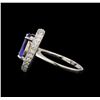 Image 3 : 14KT White Gold 2.96 ctw Tanzanite and Diamond Ring