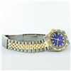 Image 8 : Rolex Mens 2 Tone 14K Blue Vignette String Pyramid Diamond Datejust Wristwatch