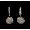 Image 1 : 1.34 ctw Diamond Dangle Earrings - 14KT White Gold