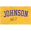 Image 2 : Magic Johnson Signed Lakers Warm-Up Jersey (PSA COA)