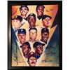 Image 1 : 500 HOMERUN LITHOGRAPH 11X14 Signed by WILLIAMS, MANTLE, AARON, MAYS, SCHMIDT, JACKSON, BANKS w/ COA