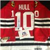 Image 2 : DENNIS HULL SIGNED BLACK HAWKS JERSEY (AJ SPORTS COA)