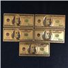 Image 1 : 24K GOLD Plated $100 Collectible Novelty Bank Notes