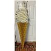 Image 1 : Vintage Ice Cream Cone Shop Painted Wooden Sign 17" w x 6.5" H