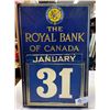 Image 2 : Antique Advertising Metal Royal Bank of Canada Perpetual Calendar- Complete with All Cards 18.5" x 1