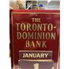 Image 2 : 1957 The Toronto Dominion Bank Perpetual Calendar Complete with Cards 9.5" x 15.5"