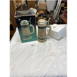 Avon Collector Beer Stein with Avon After Shave Lotion Bottle. Hunters Designs with Box